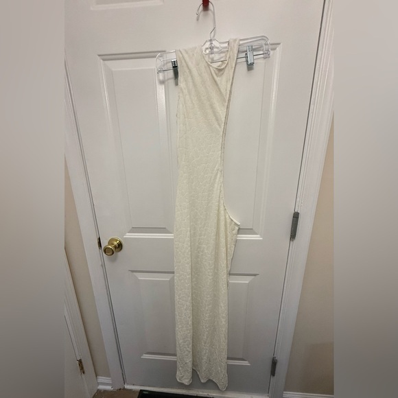 Silk Roads By Adriana Iglesias Wendi Terry Maxi Dress In White Bridal Cutout M - Picture 2 of 8